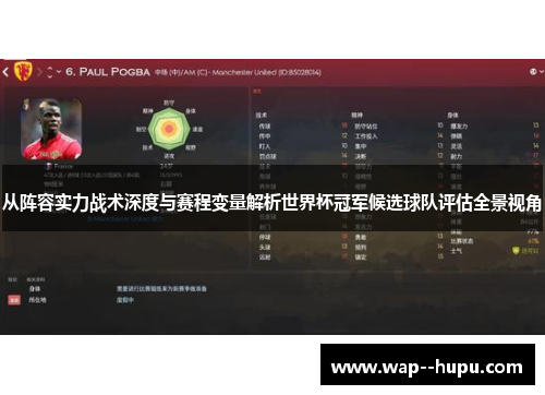 从阵容实力战术深度与赛程变量解析世界杯冠军候选球队评估全景视角